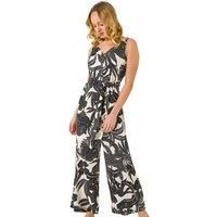 Dusk Tropical Palm Print Jumpsuit 12 female