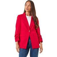Roman Petite Ruched Buttoned Blazer 8 female