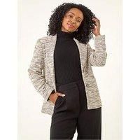 Roman Women's Petite Collared Boucle Jacket in Stone | Size: 12