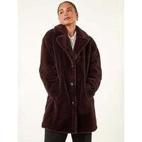 Roman Petite Longline Faux Fur Coat 14 female