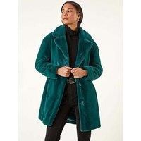 Roman Petite Longline Faux Fur Coat 8 female