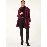 Roman Originals Women Faux Fur Animal Print Coat - Ladies