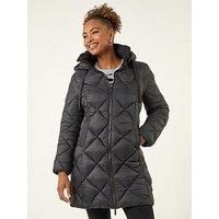 Zip Through Padded Longline Coat  - Ladies Roman Originals Women