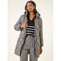 Zip Through Padded Longline Coat  - Ladies Roman Originals Women