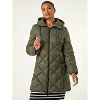 Zip Through Padded Longline Coat  - Ladies Roman Originals Women