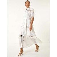 Roman Lace Detail Belted Midi Dress 10 female