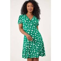 Roman Petite Ditsy Floral Wrap Dress 18 female