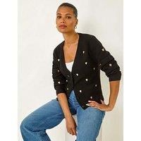 Roman Embroidered Heart Knit Cardigan 12 female