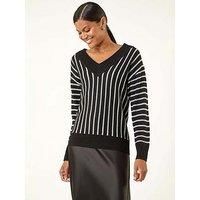 Roman Metallic Stripe Knit Jumper 20 female