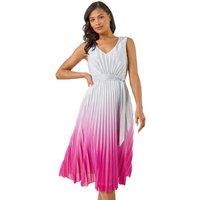 Roman Pleated Ombre Midi Dress 16 female