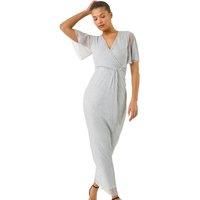 Roman Metallic Plisse Bodycon Maxi Dress 10 female