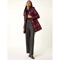 Roman Check Print Quilted Puffer Coat 20 female