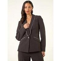 Dusk Diamante Single Breasted Blazer 10 female