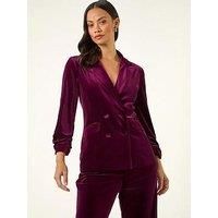 Dusk Double Breasted Velvet Blazer 16 female
