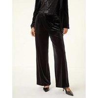 Dusk Women's Velvet Pocket Stretch Trouser in Black | Size: 12