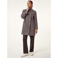 Roman Petite Double Breast Funnel Neck Coat 8 female