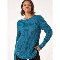 Curved Hem Stitch Detail Jumper - Ladies Roman Originals Women