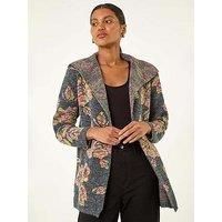 Roman Floral Jacquard Knit Cardigan 14 female