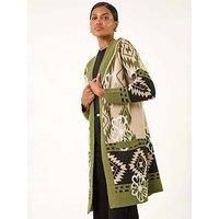 Roman Abstract Jacquard Knit Cardigan 16 female