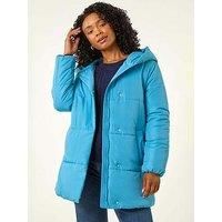 Roman Petite Hooded Quilted Puffer Coat 14 female