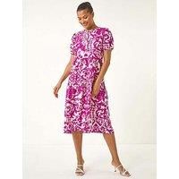 Roman Abstract Print Midi Shirt Dress 10 female