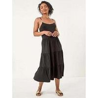 Roman Petite Beaded Strappy Tiered Dress For Women UK - Ladies Spring Summer
