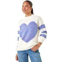 Roman Petite Colour Block Heart Knit Jumper 16 female