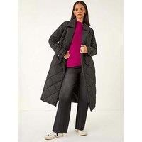 Dusk Chevron Wrap Quilted Puffer Coat 14 female