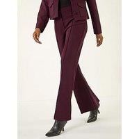 Roman Women's Jet Pocket Bootleg Trousers in Wine | Size: 18