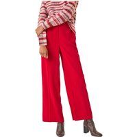 Roman Women's Deep Waistband Wide Leg Belted Trouser in Red | Size: 12