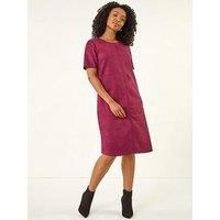 Roman Petite Suedette Shift Dress - Wine