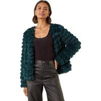 Roman Faux Fur Fluffy Layered Jacket 14 female