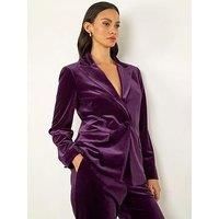 Dusk Velvet Single Breasted Blazer 14 female