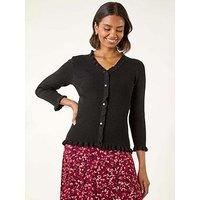 Roman V-Neck Ruffle Knit 16 female