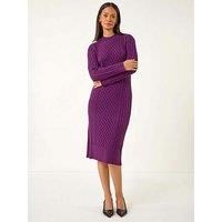 Dusk Cable Knit Midi Jumper Dress 14 female