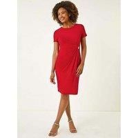Roman Buckle Detail Stretch Midi Dress 20 female