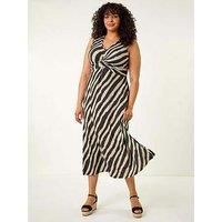 Roman Curve Twist Front Stretch Dress 22-24 female
