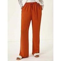 Roman Elastic Waist Wide Leg Pocket Trouser Women UK - Ladies Spring Summer