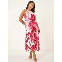 Roman Petite Floral Halter Neck Shift Dress 16 female