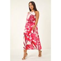 Roman Petite Floral Halter Neck Shift Dress 10 female