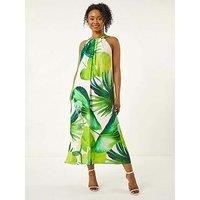 Roman Petite Leaf Halter Neck Shift Dress 8 female