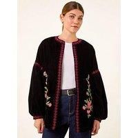 Roman Floral Embroidered Velvet Trophy Jacket 20 female