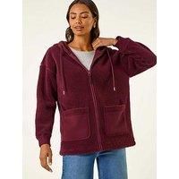 Roman Hooded Borg Zip Through Jacket 12 female