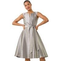 Roman Belted Fit & Flare Dress 14 female