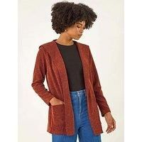 Roman Women's Longline Hooded Cardigan Sweater in Orange | Size: 20