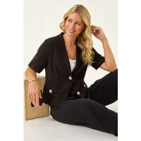 Roman Petite Linen Mix Buttoned Jacket 8 female