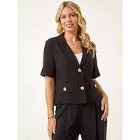 Roman Petite Linen Mix Buttoned Jacket 12 female