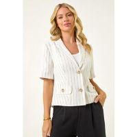 Roman Petite Linen Mix Buttoned Jacket 14 female