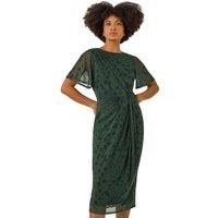 Roman Animal Twist Front Stretch Dress For Women UK - Ladies Autumn Winter