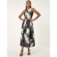 Ombre Pleated Luxe Stretch Midi Dress for Women UK - Ladies Roman